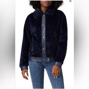 Avec les Filles navy blue faux fur jacket sz S